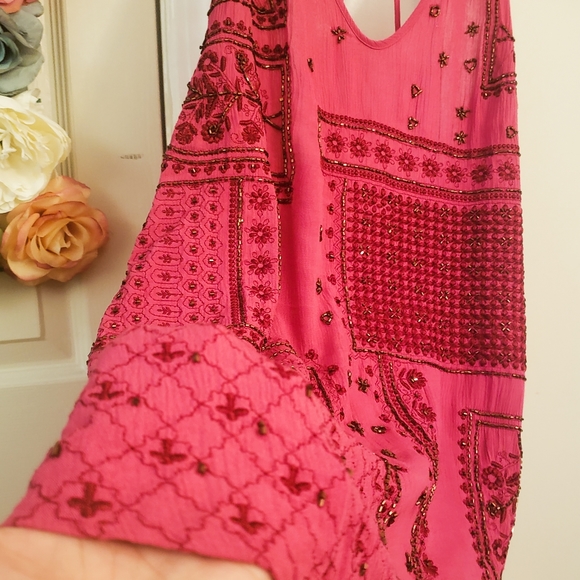 FREE PEOPLE New Slip Sleeveless Beaded shift S - Picture 5 of 9